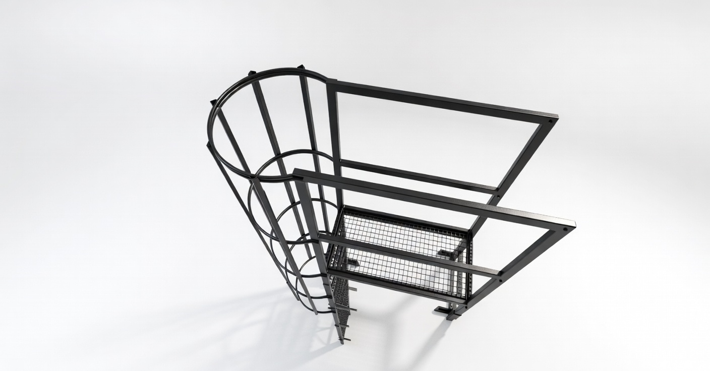 Cage ladder perspective view